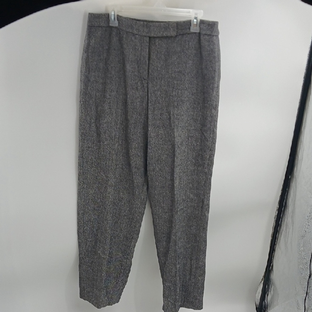 Anne Klein Womens Trousers Size 10 Gray Wool Blend Dress Pants Career Workwear